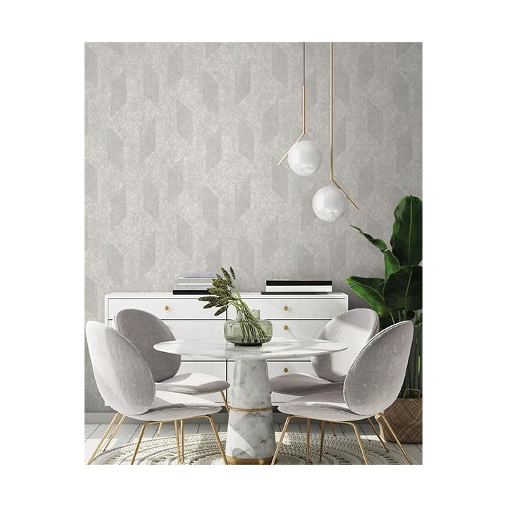 Papel pintado geométrico efecto 3D - Zircoon 127149