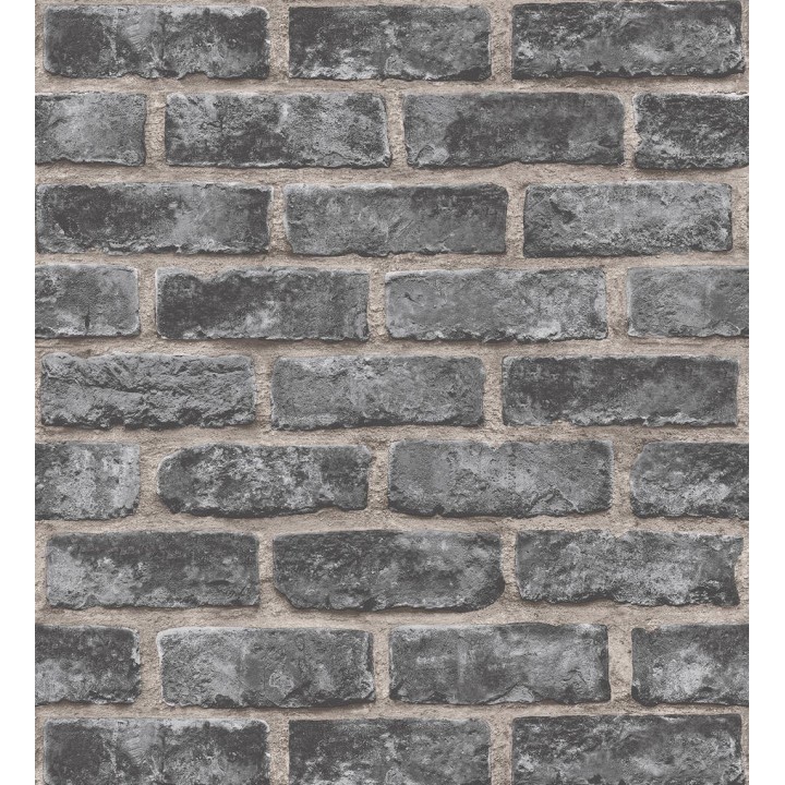 Papel pintado muro de ladrillo gris oscuro - Carter Street 127161