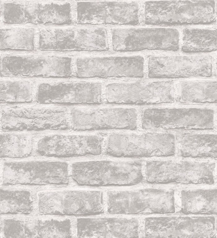 Papel pintado muro de ladrillo gris claro - Carter Street 127162