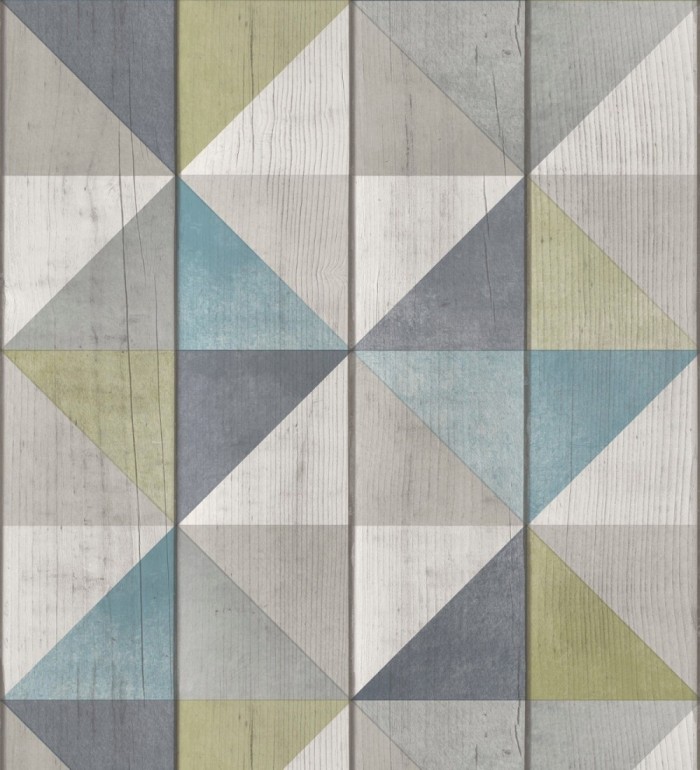 Papel pintado efecto madera con dibujo de rombos - Metric Woods 127167