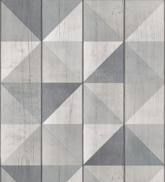 Papel pintado efecto madera con dibujo de rombos - Metric Woods 127168