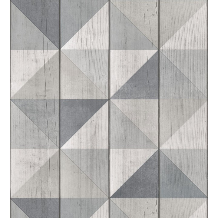 Papel pintado efecto madera con dibujo de rombos - Metric Woods 127168