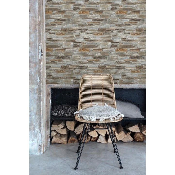 Papel pintado muro de piedra rústico - Foster Street 127170