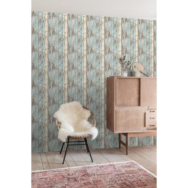 Papel pintado listones de madera desgastada estilo shabby chic - Porto Caldeira 127178