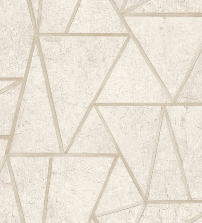 Papel pintado de triángulos con líneas metálicas - Kalios 127180