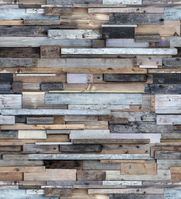 Papel pintado superposición de listones de madera desigual - Porto Acosta 127186