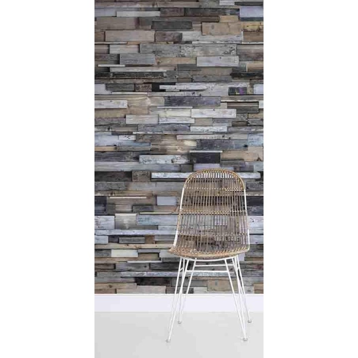 Papel pintado superposición de listones de madera desigual - Porto Acosta 127186