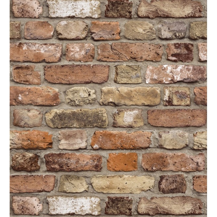 Papel pintado muro de ladrillos desgastados en colores terracota - Clark Street 127189