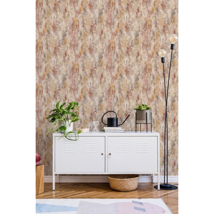 Papel pintado hormigón rojos y colores tierra - Irving Hall 127193