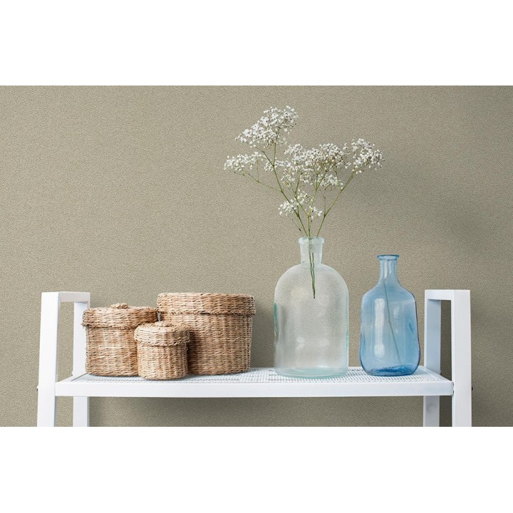 Papel pintado liso color marrón caqui - Asland Texture 127195