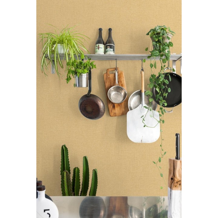 Papel pintado liso texturizado ocre - Wells Texture 127202