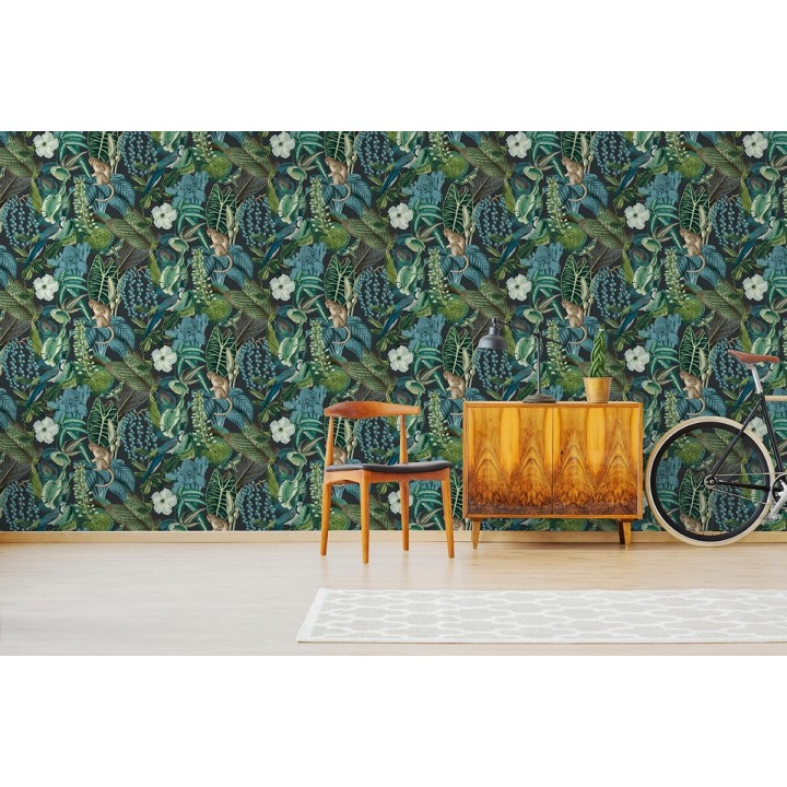 Papel pintado tropical de monos en la jungla - Samoa Jungle 127210