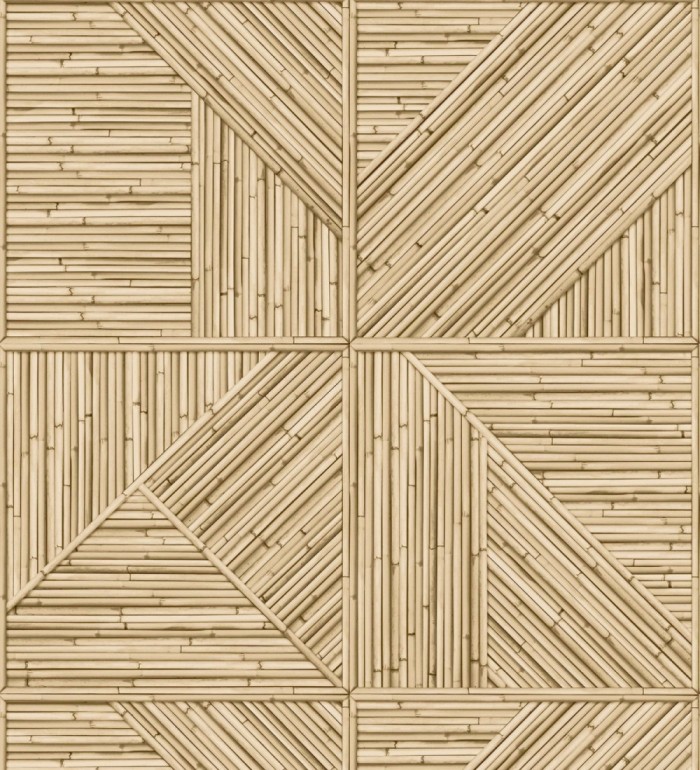 Papel pintado geométrico de cañas de bambú  - Tamarindo Hemp 127213