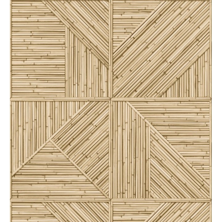 Papel pintado geométrico de cañas de bambú  - Tamarindo Hemp 127213