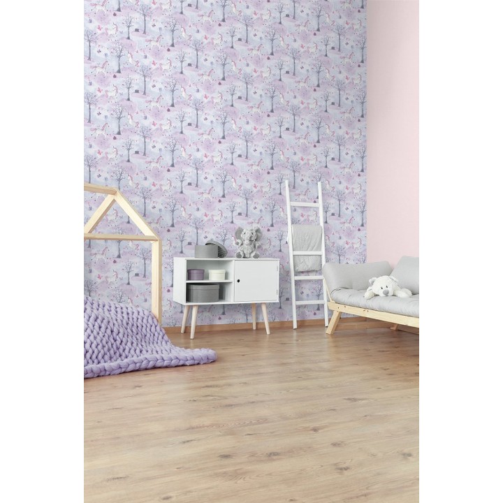 Papel pintado infantil de unicornios danzando por el bosque - Unicorns Forest 127242