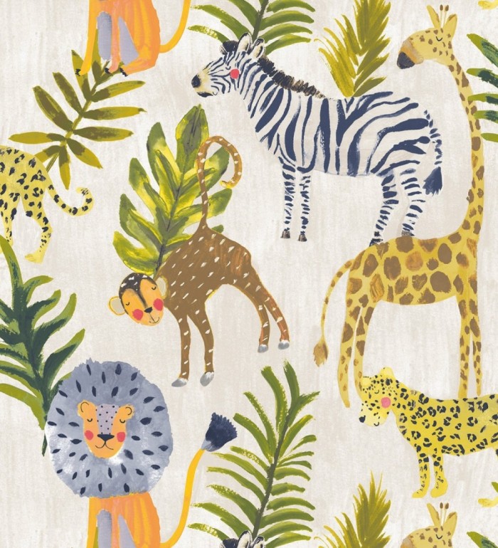 Papel pintado infantil animales del zoo - Happy Zoo 127244