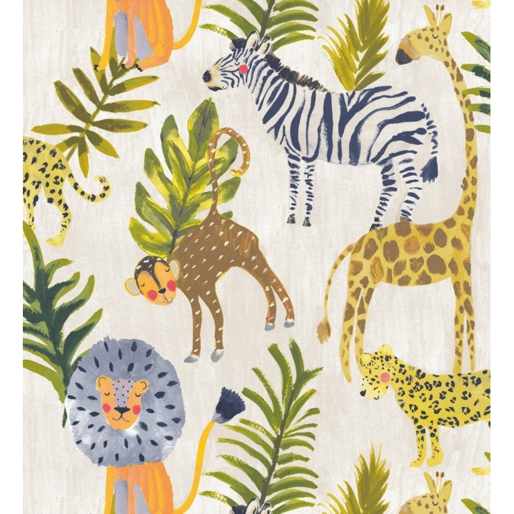 Papel pintado infantil animales del zoo - Happy Zoo 127244