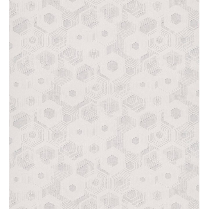 Papel pintado geométrico hexágonos tonos grises - Colop 127286