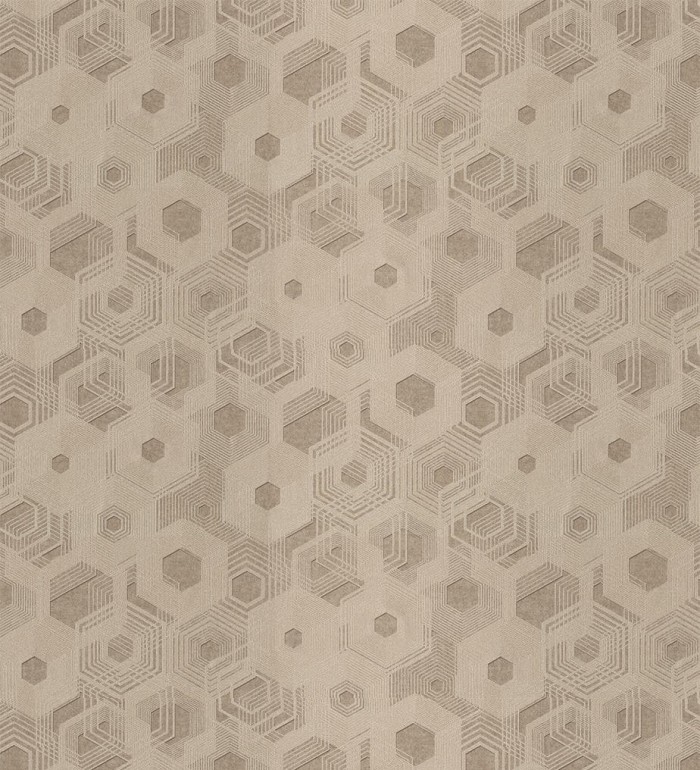 Papel pintado geométrico hexágonos tonos marrones - Colop 127287