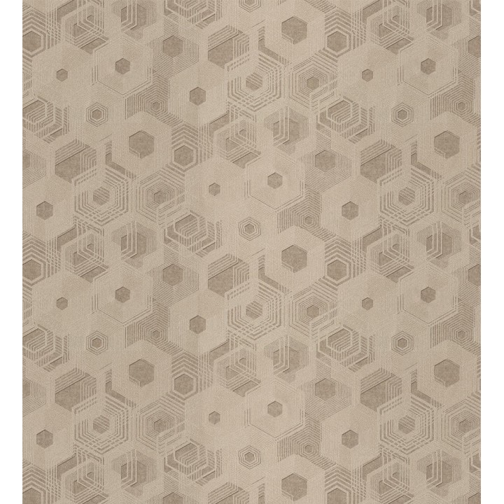 Papel pintado geométrico hexágonos tonos marrones - Colop 127287
