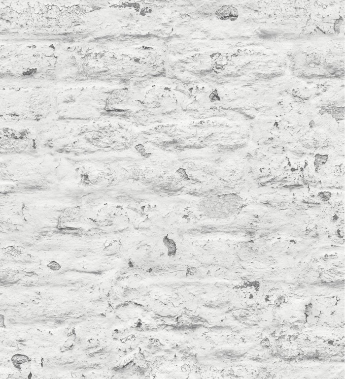 Papel pintado muro de ladrillo desgastado blanco - Lisbon Street 127363