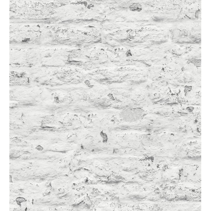 Papel pintado muro de ladrillo desgastado blanco - Lisbon Street 127363