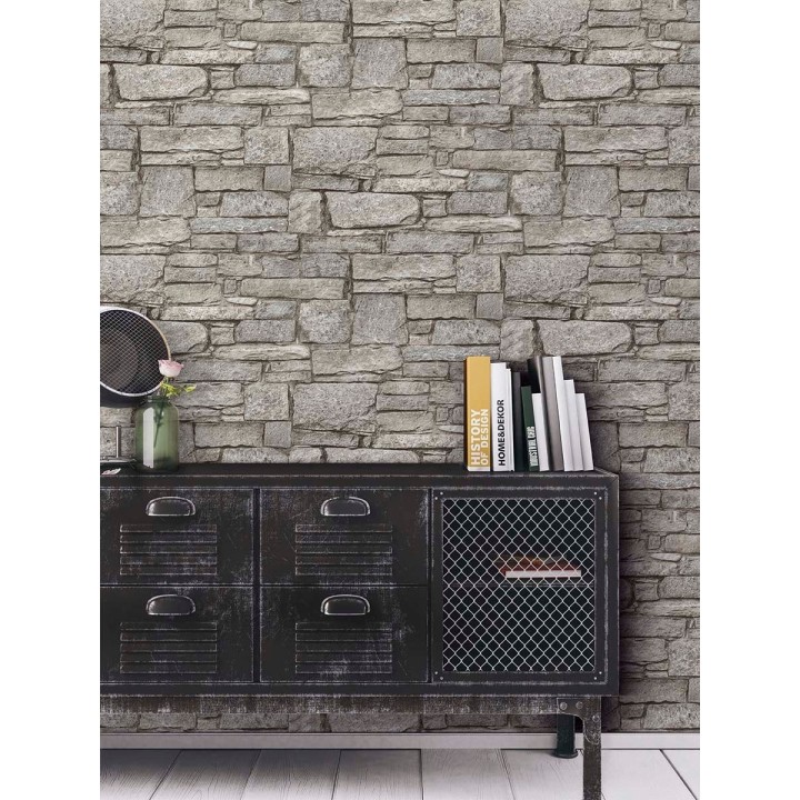 Papel pintado muro de piedra estilo rústico - Agora Stone 127384