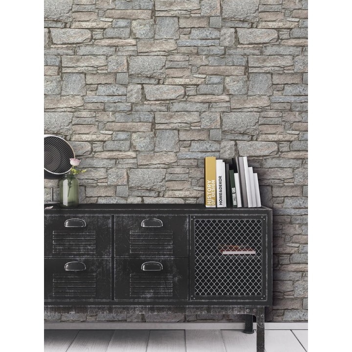 Papel pintado muro de piedra estilo rústico - Agora Stone 127385