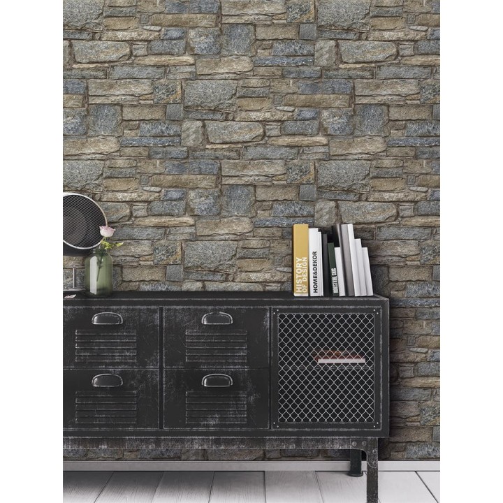 Papel pintado muro de piedra estilo rústico - Agora Stone 127386