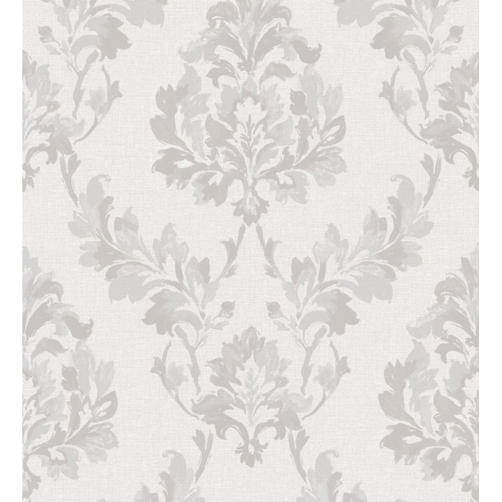 Papel pintado damasco floral gris - Clarion Garden 127412
