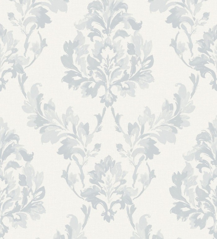 Papel pintado damasco floral azul - Clarion Garden 127413