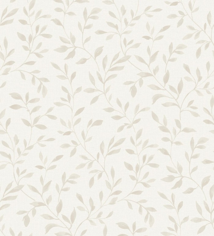 Papel pintado hojas pequeñas en rama marrón claro - Dawson Country 127415