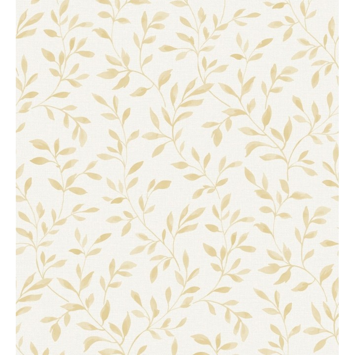 Papel pintado hojas pequeñas en rama amarillo - Dawson Country 127418
