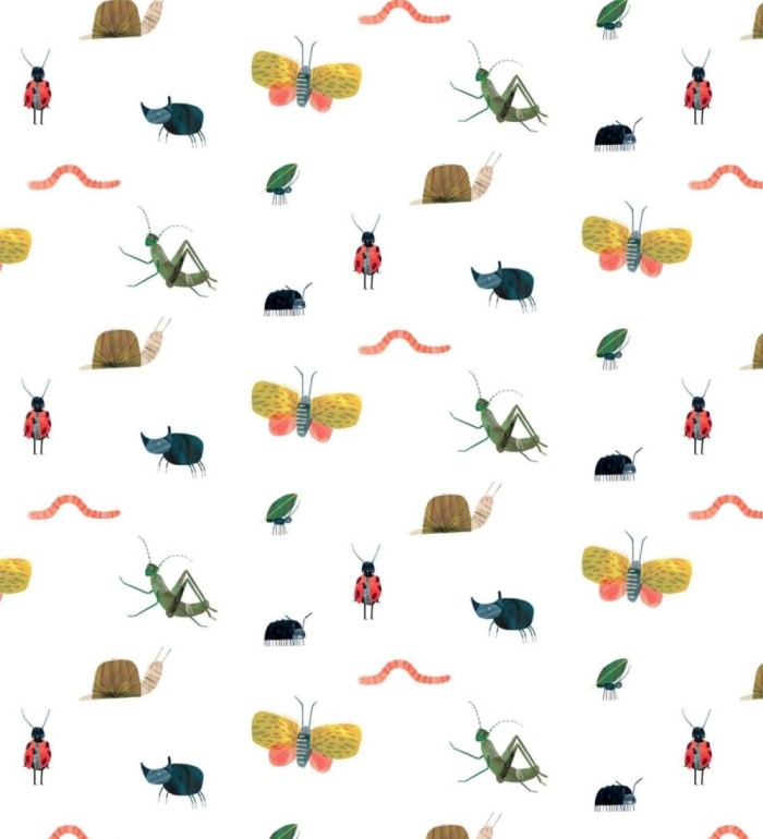 Papel pintado infantil insectos dibujados - Funny Insects 127440