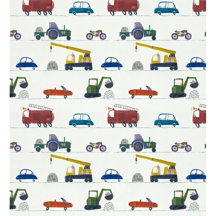 Papel pintado infantil de cochecitos y motos - Traffic Friends 127441