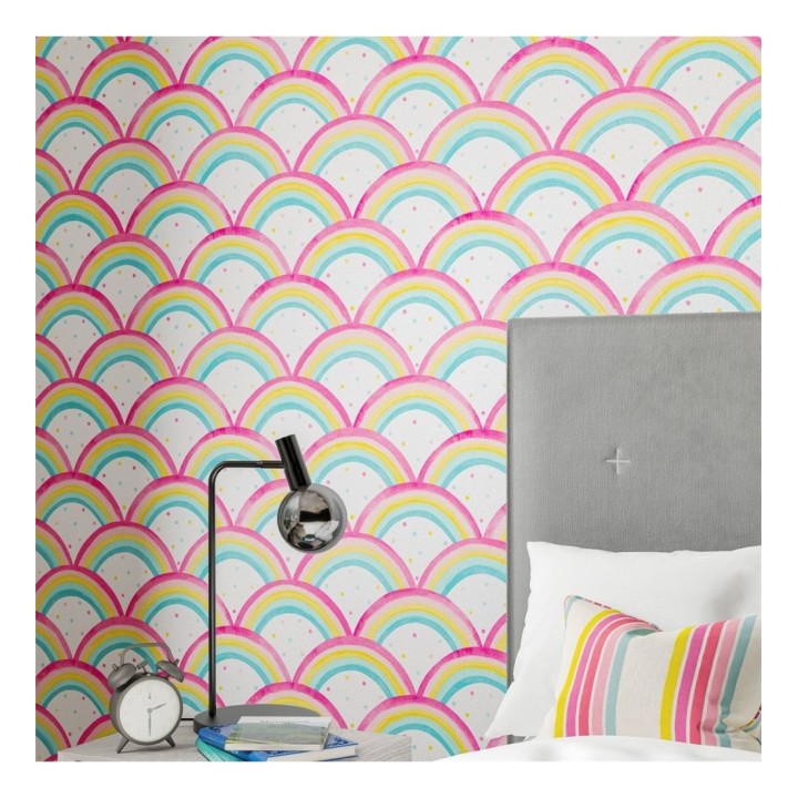 Papel pintado infantil arcoíris - Happy Rainbow 127443