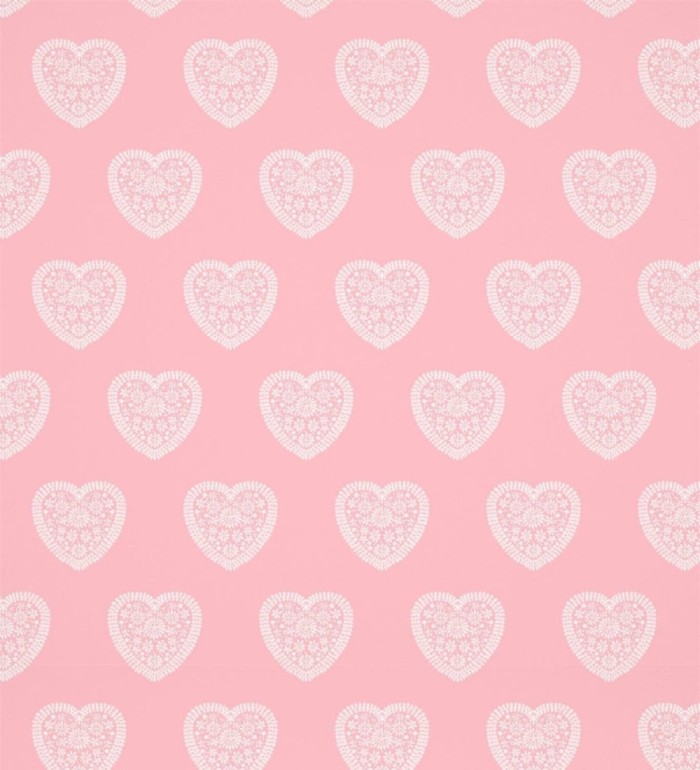 Papel pintado infantil de corazones fondo rosa - Candy Hearts 127447