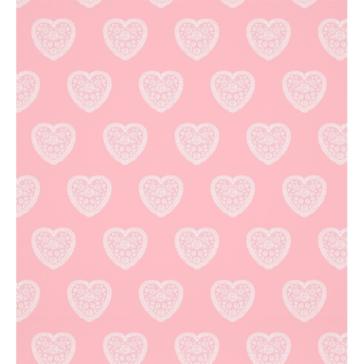 Papel pintado infantil de corazones fondo rosa - Candy Hearts 127447