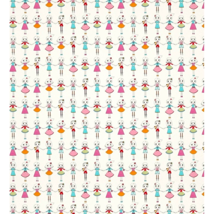 Papel pintado infantil de bailarinas cogidas de la mano - Dolly Girls 127448