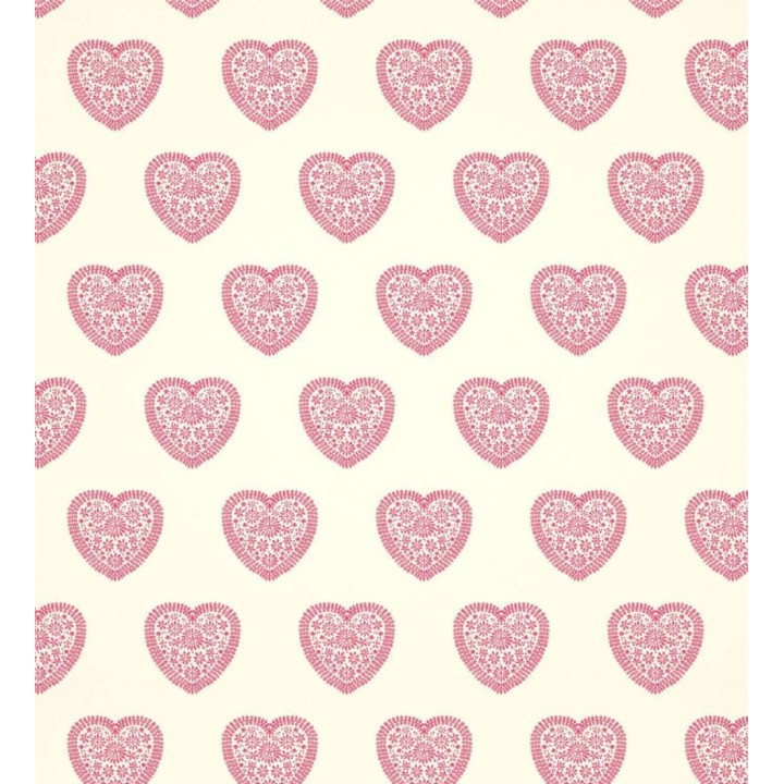 Papel pintado infantil de corazones rosas y fondo claro - Candy Hearts 127449