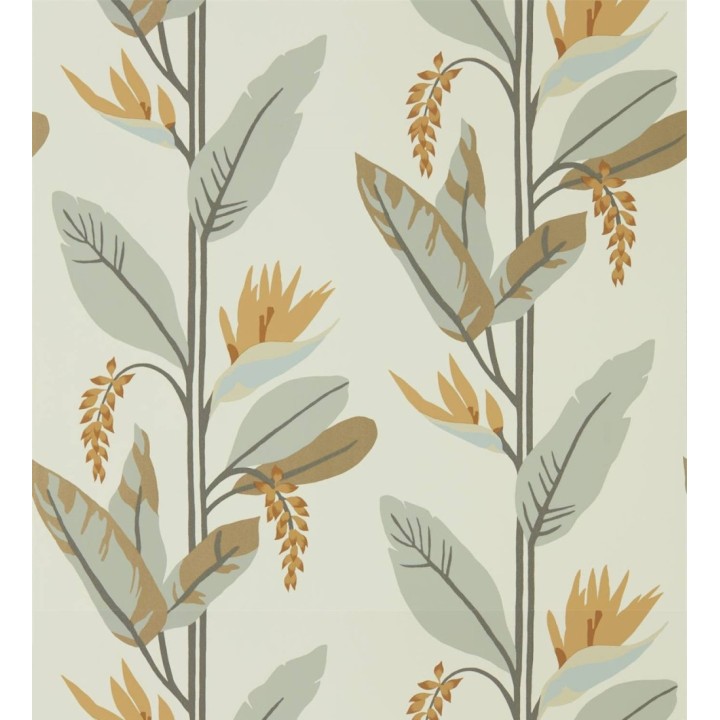 Papel pintado hojas modernas tonos grises y ocres - Morris Valley 127461