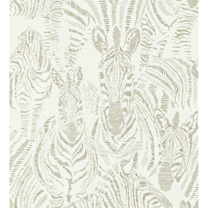 Papel pintado de cebras beige - Kaewa 127464