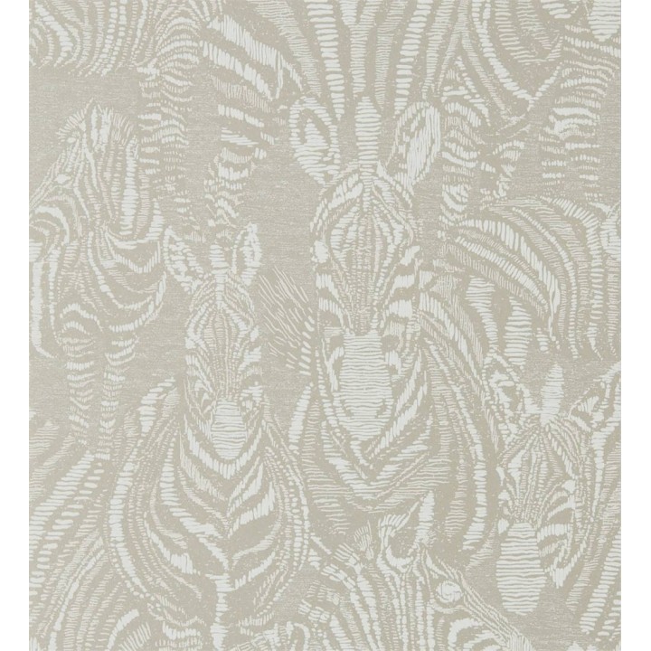 Papel pintado de cebras beige y blanco - Kaewa 127465