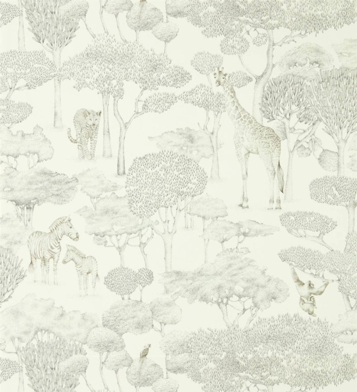 Papel pintado safari africano elegante tonos grises - Safari Soul 127467