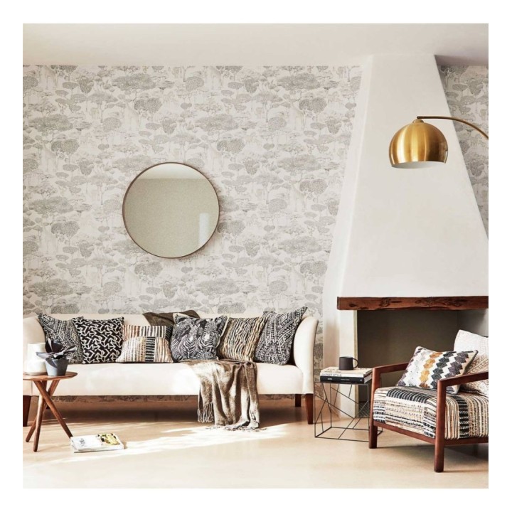 Papel pintado safari africano elegante tonos grises - Safari Soul 127467