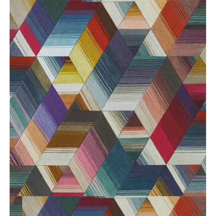 Papel pintado cubos geométricos multicolor - Jaipur Fabrics 127477