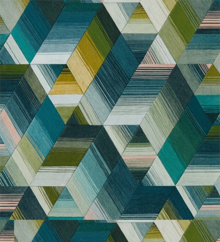 Papel pintado cubos geométricos multicolor - Jaipur Fabrics 127478