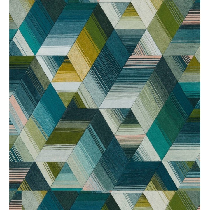 Papel pintado cubos geométricos multicolor - Jaipur Fabrics 127478