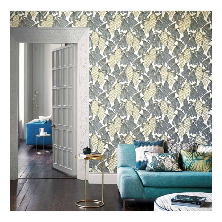 Papel pintado moderno de palmeras tonos suaves - Palmer Woods 127482