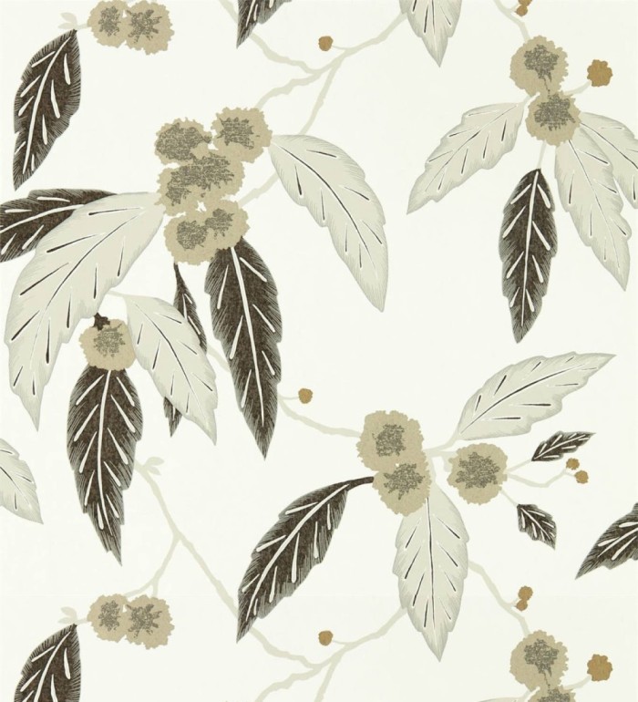 Papel pintado hojas y flores fondo claro - Kenzou Bloom 127485